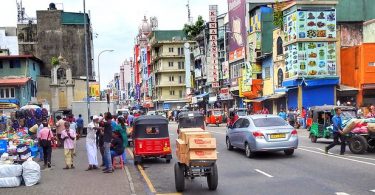 A busy street in Colombo, Sri Lanka