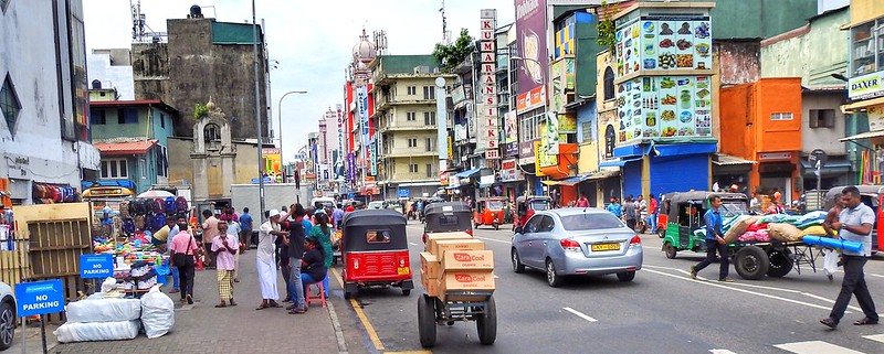 A busy street in Colombo, Sri Lanka