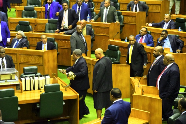On the floor of Papua New Guinea's parliament, 28 May 2019