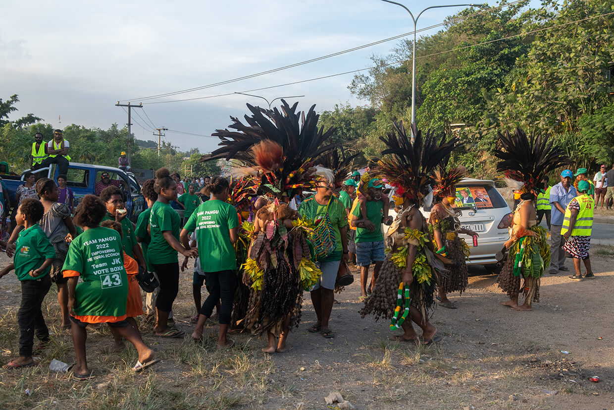 Supporters at a campaign rally in Papua New Guinea, June 2022
