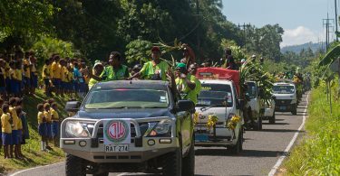 An election campaign convoy in Port Moresby, June 2022
