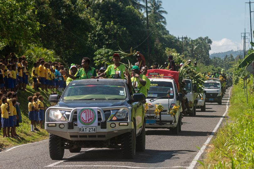 An election campaign convoy in Port Moresby, June 2022