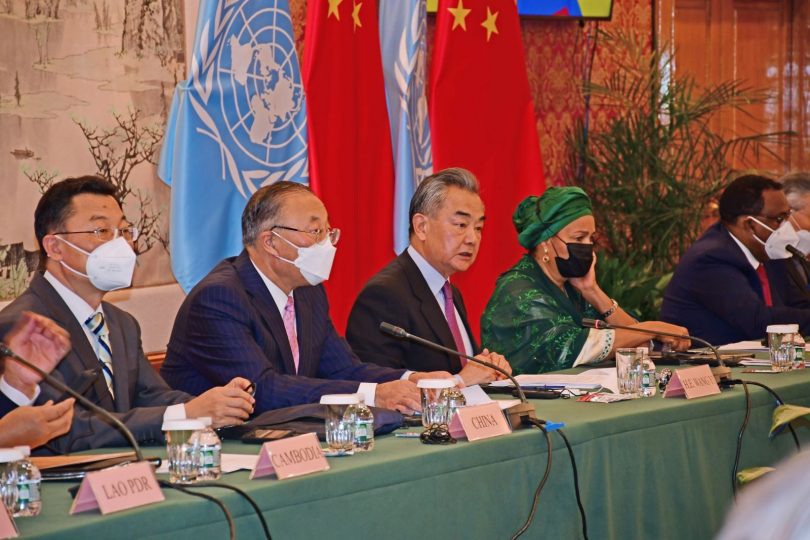 Wang Yi chairs the Ministerial Meeting of the Group of Friends of the GDI in September 2022 (Fiji Government-Facebook)