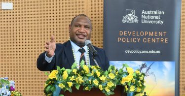 PM James Marape delivering his speech at the 2022 PNG Update