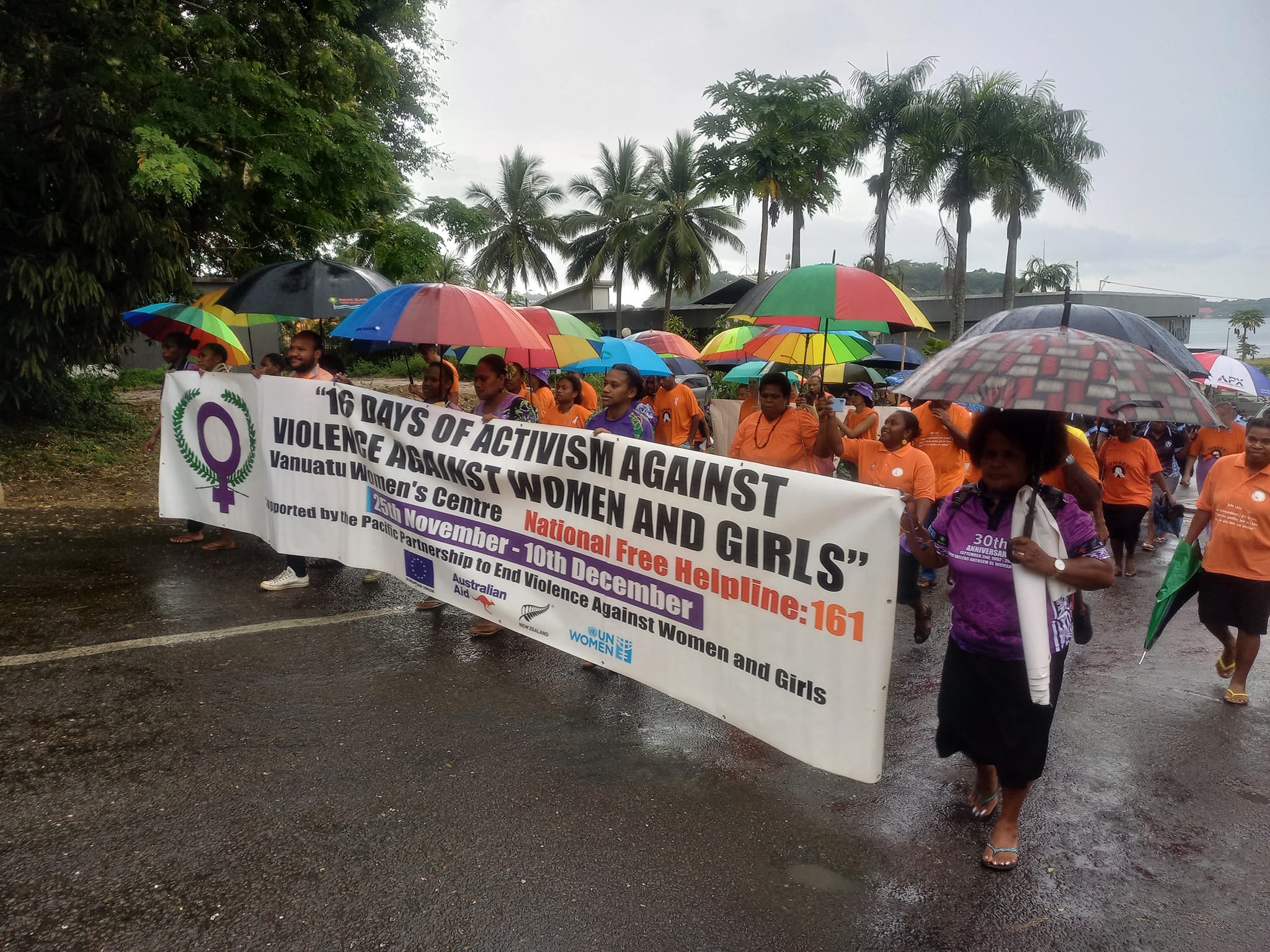 VWC leading a '16 Days of Activism' march in 2022 (Dipatmen blong ol Woman-Facebook)