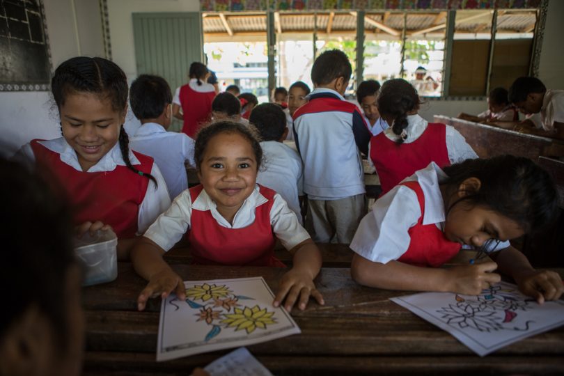 Students at Fasi Moi Afi primary school in Tonga (Conor Ashleigh-DFAT-Flickr)