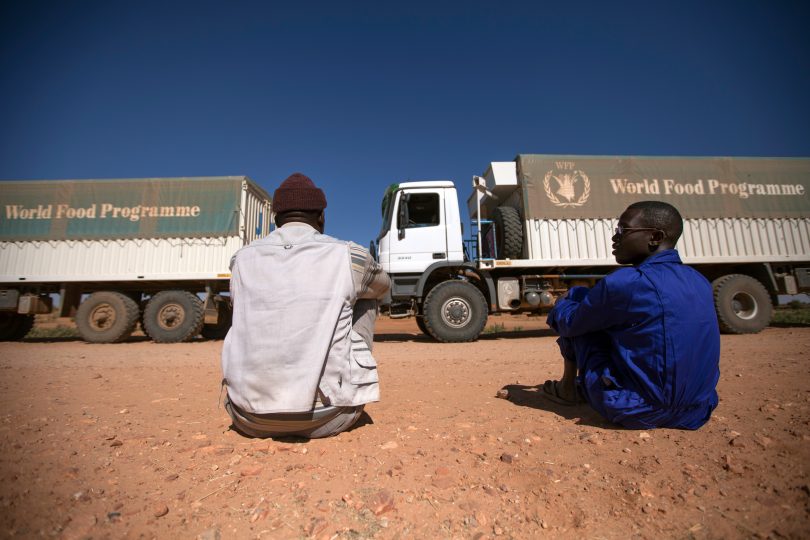 WFP delivering food to camps for displaced people in North Darfur, 2014 (UN Photo-Albert González Farran-Flickr)