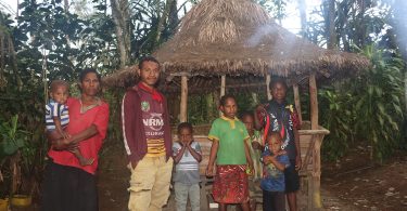 The Mek family in Iwaka province, Papua New Guinea