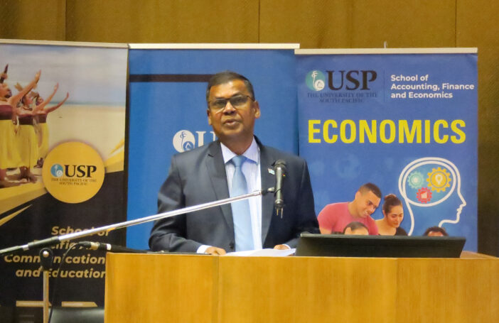 Fiji Deputy Prime Minister and Minister for Finance, Biman Prasad, delivers the opening speech of the 2023 Pacific Update, 13 June