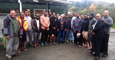 Fiji Employment Minister Agni Deo Singh visiting seasonal workers in New Zealand in May 2023 (Fiji Government-Facebook)