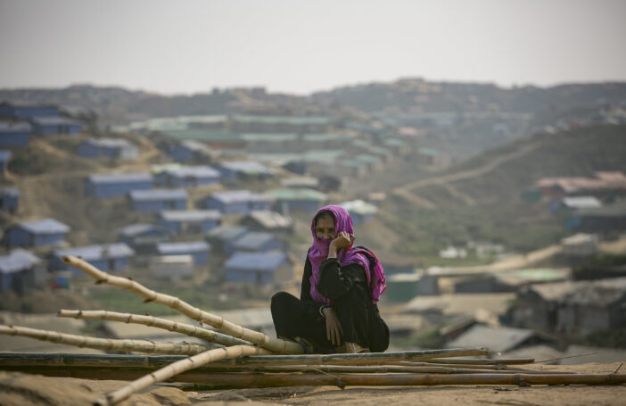 A woman in Balukhali camp, Cox's Bazar, Bangladesh. March 2018 (Allison Joyce-UN Women-Flickr)