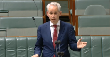 Immigration Minister Andrew Giles addresses the Senate