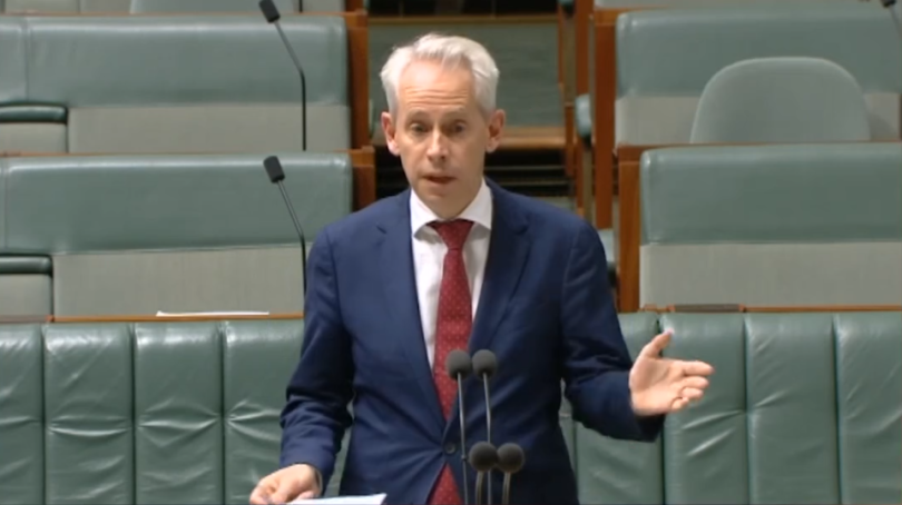 Immigration Minister Andrew Giles addresses the Senate