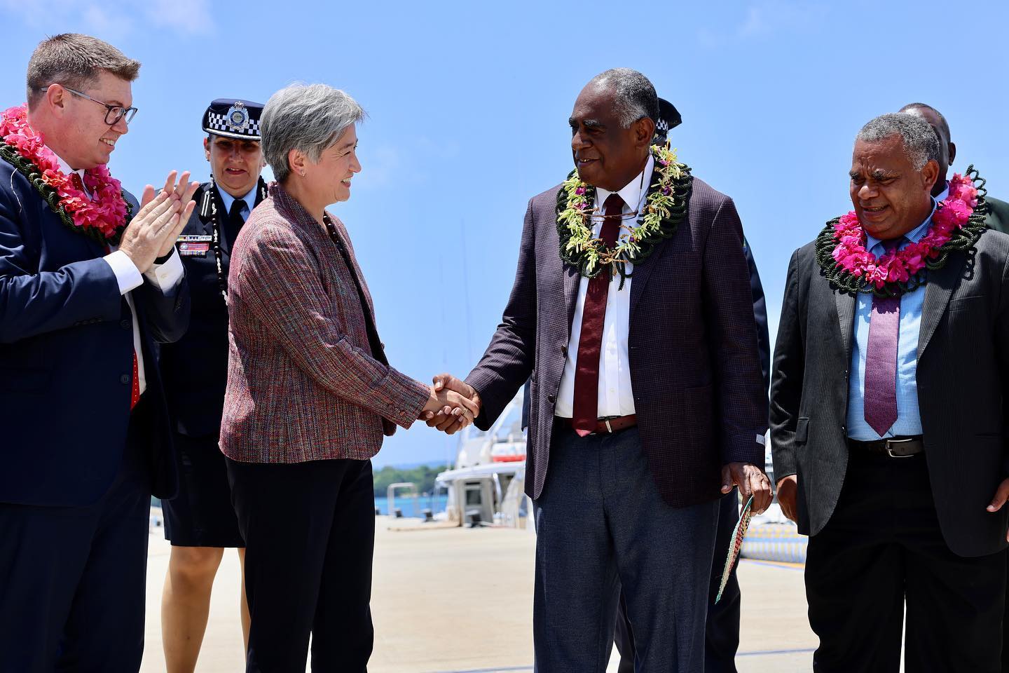 Penny Wong arriving in Port Vila in December 2022 (Penny Wong - Senator for SA-Facebook)