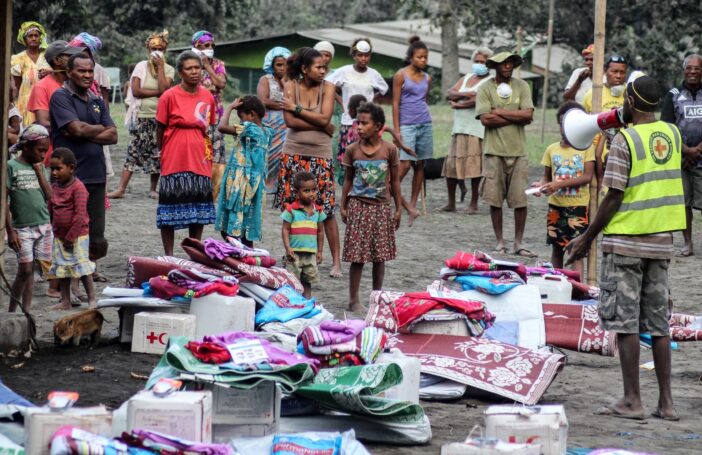 Families relocated from to Maewo Island following the 2018 volcano on Ambae Island in Vanuatu