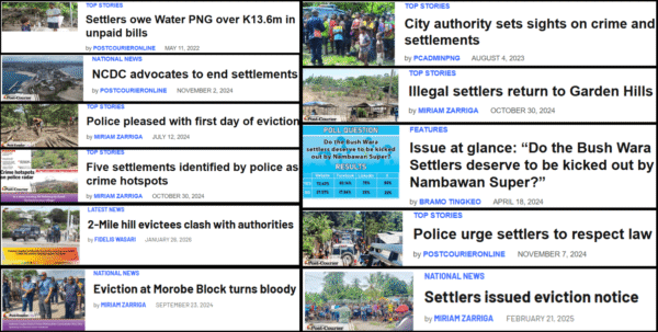 Anti-settler rhetoric in newspaper headlines from the PNG Post-Courier, PNG’s leading daily newspaper