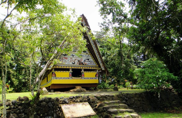 Inside Bai er a Ngesechel a Cherechar in Belau National Museum, Koror, Palau